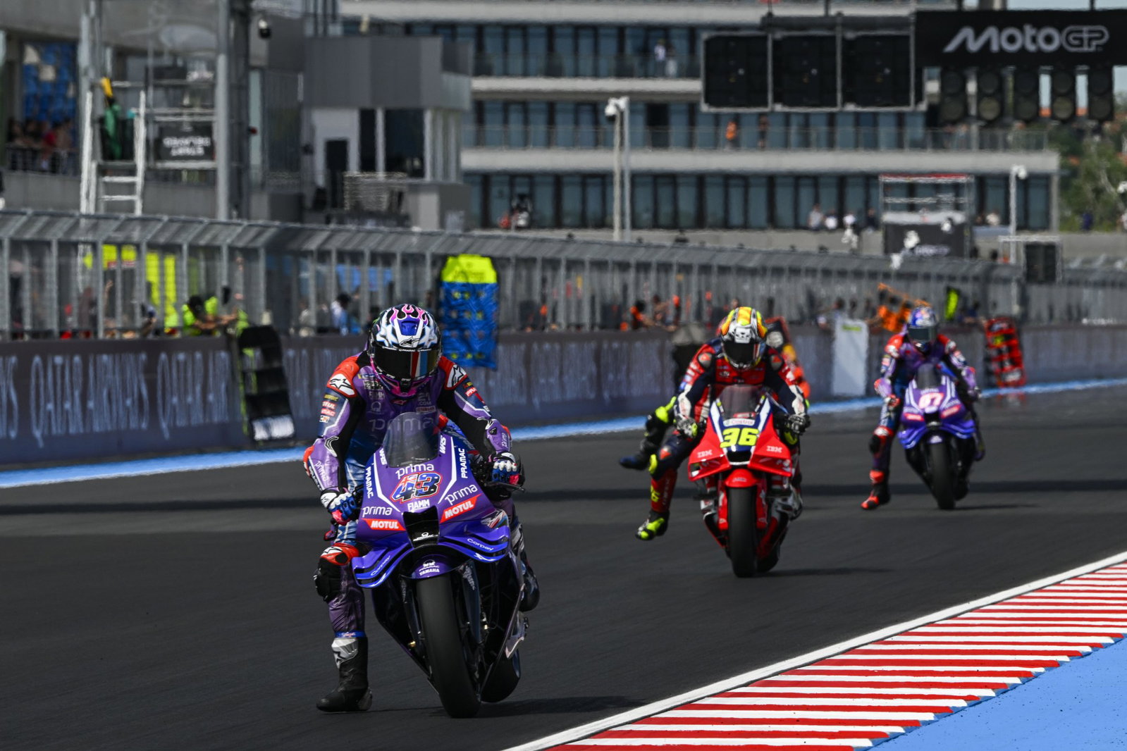 Jack Miller riding at the 2026 Hungarian MotoGP. Credit: Gold and Goose.