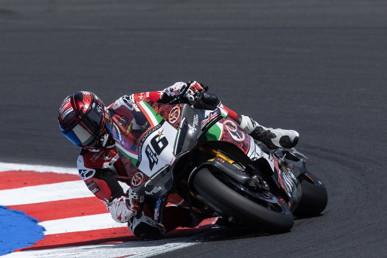 Tommy Bridewell riding a Panigale V4 R. Credit: Gold and Goose.