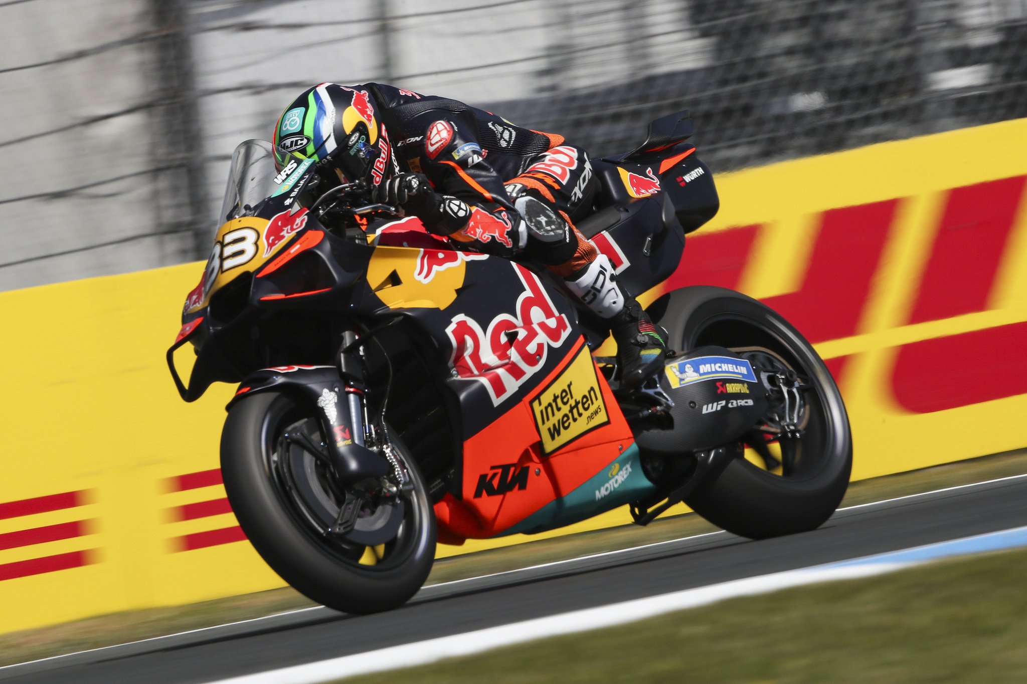 Brad Binder riding his KTM RC16 at Assen. Credit: Gold and Goose.
