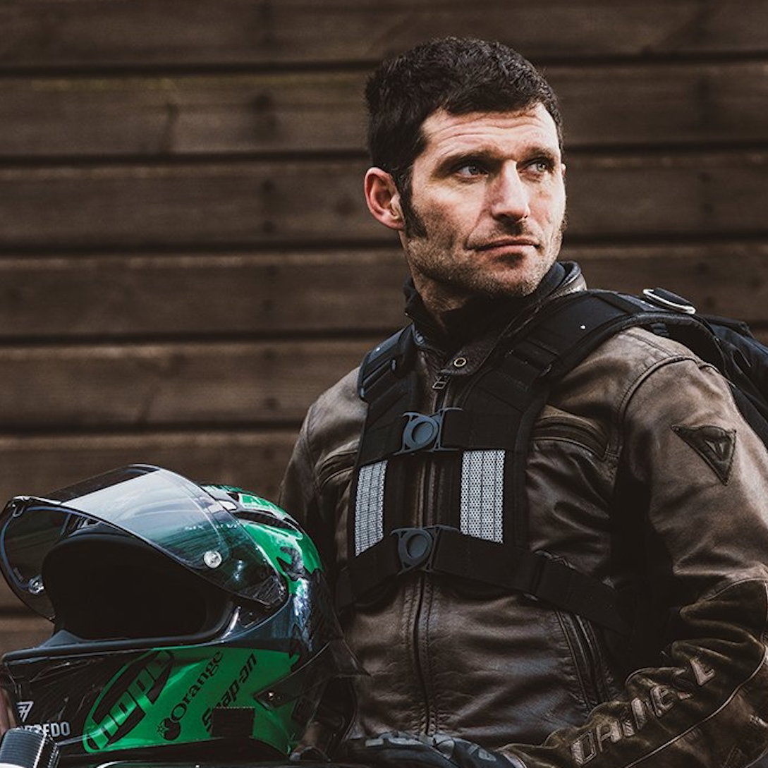 Guy Martin wearing his Kriega backpack