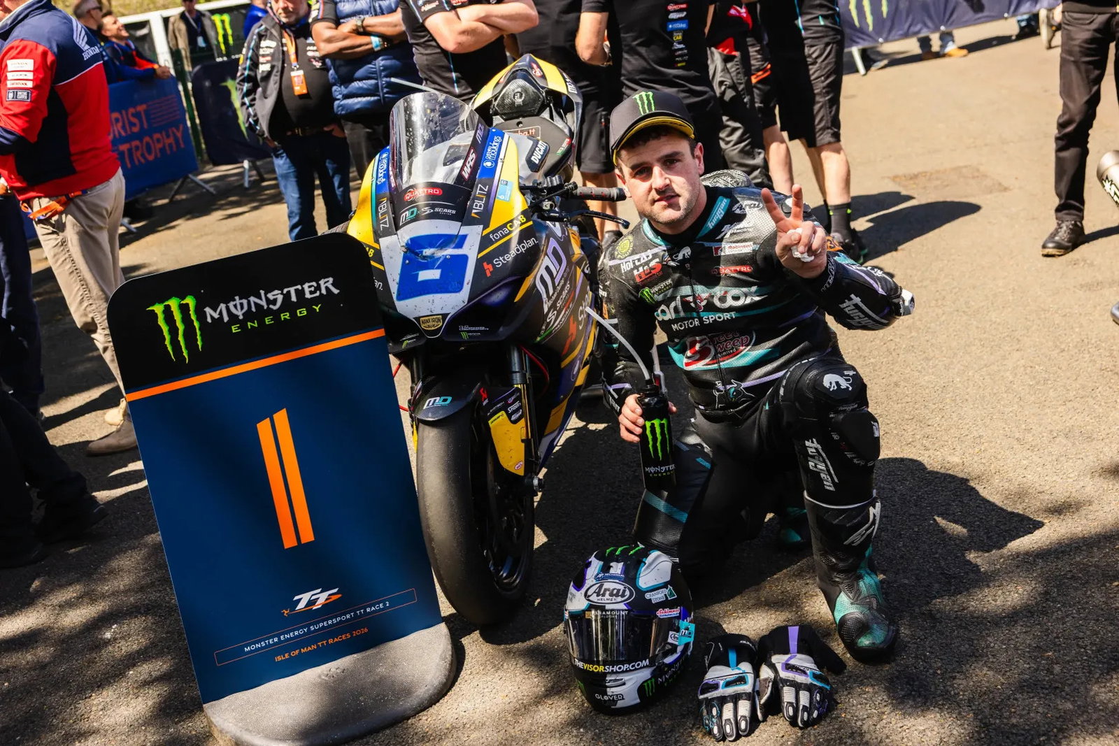 Michael Dunlop after picking up his 35th TT win. Credit: Isle of Man TT.