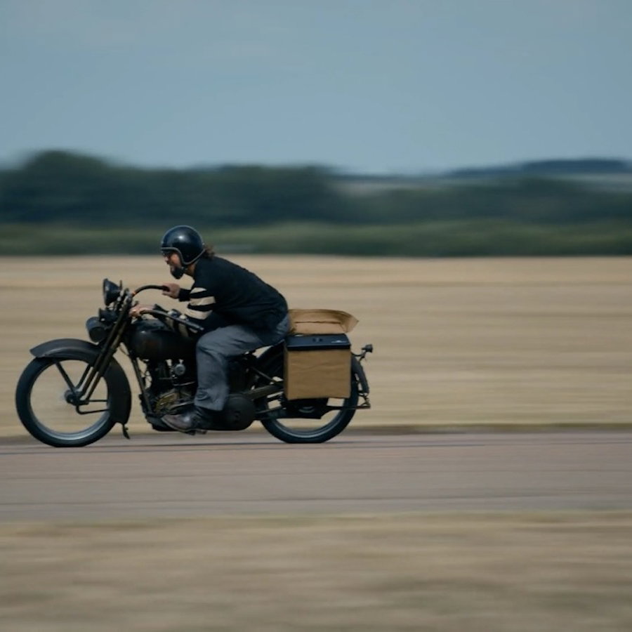 Jason Momoa riding his hybrid Harley-Davidson