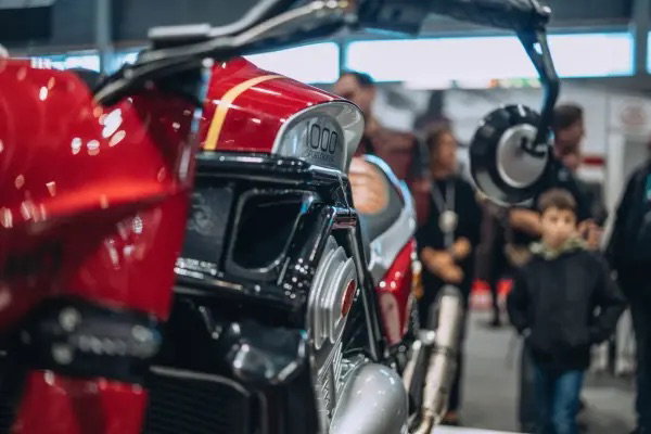 The air intake of a motorcycle