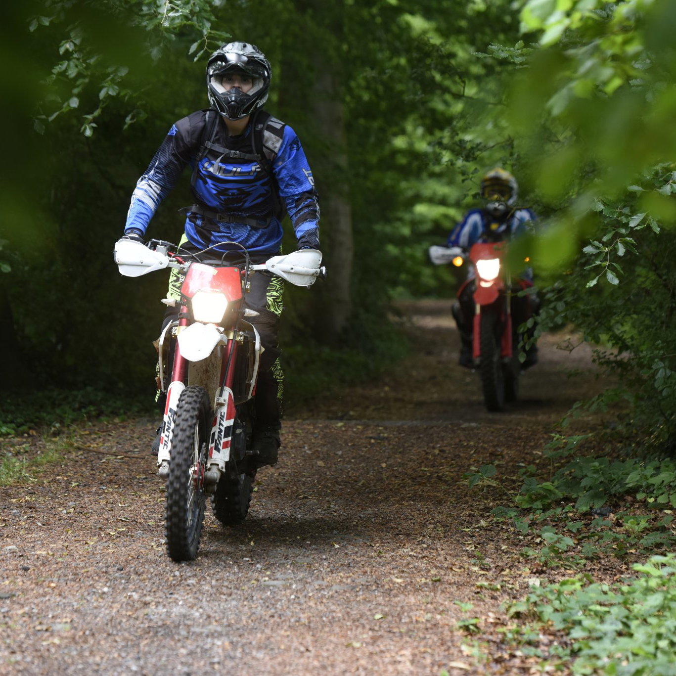 Trail motorcycle riding.