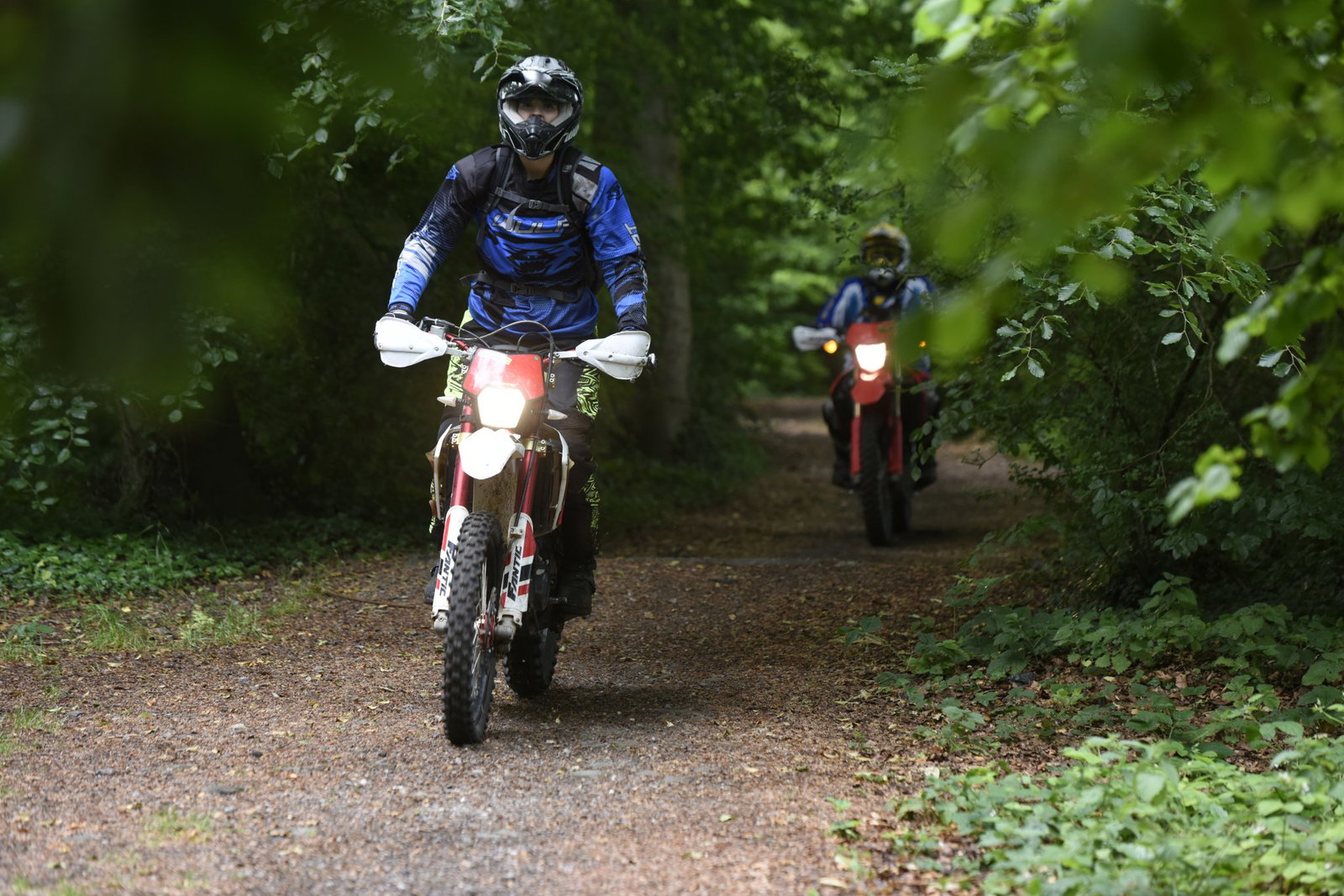 Trail motorcycle riding.