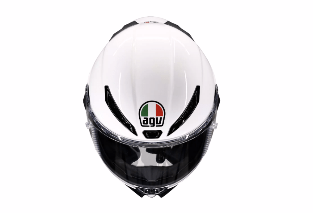 Top of the new AGV Pista GP RR Mono White. Credit: AGV.