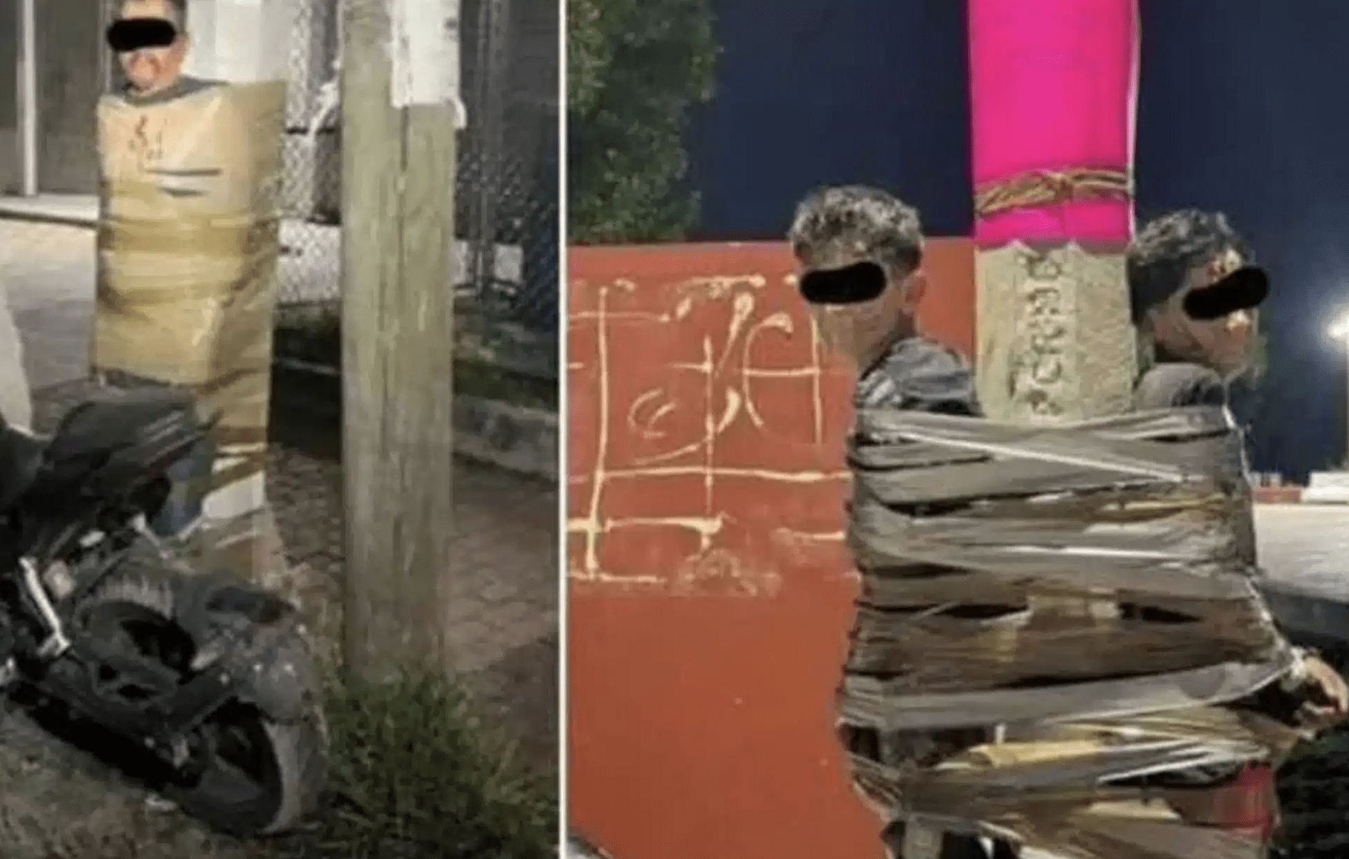 Some of the alleged bike thieves after being caught
