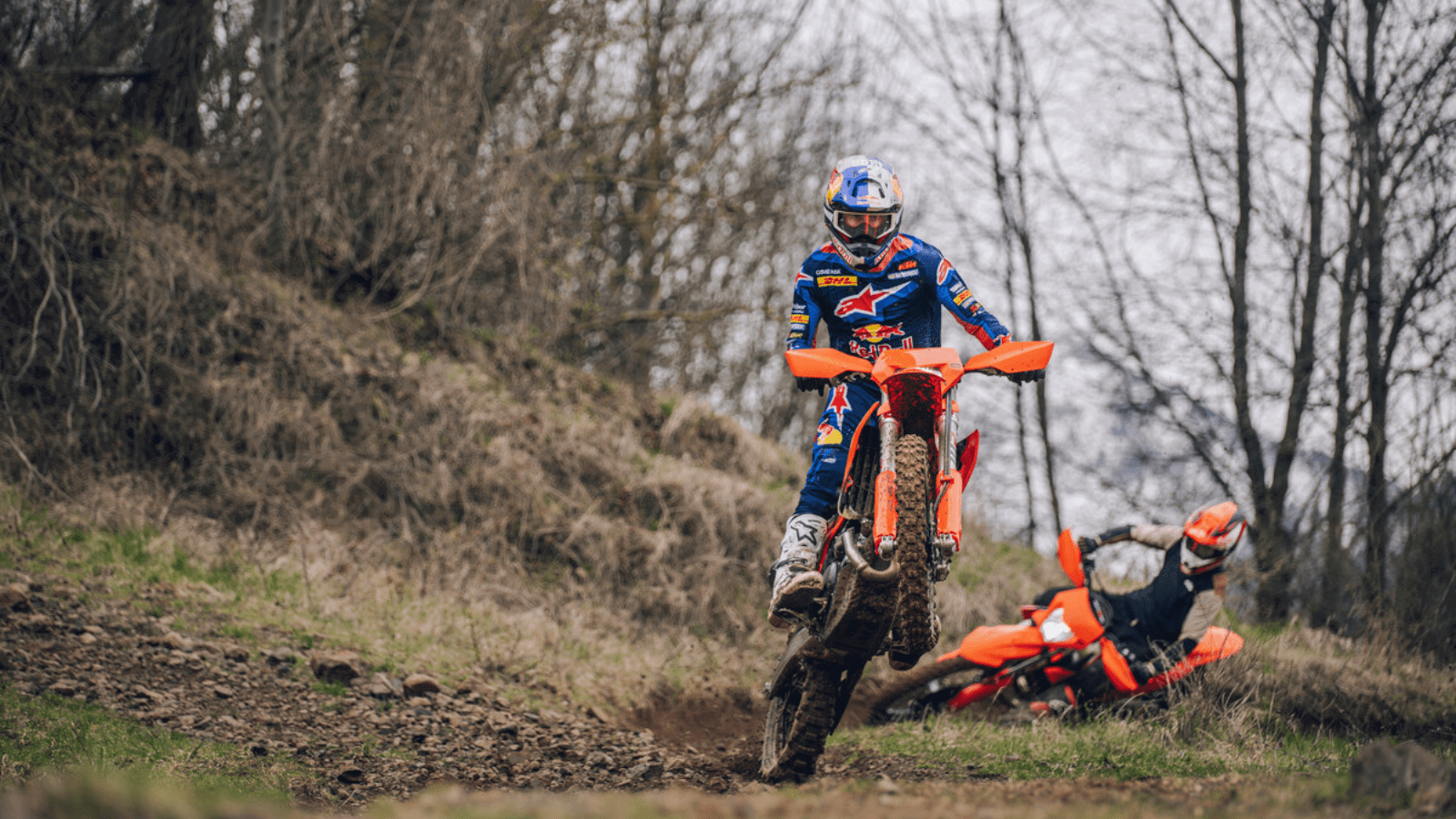 KTM's new enduro motorcycles in action.