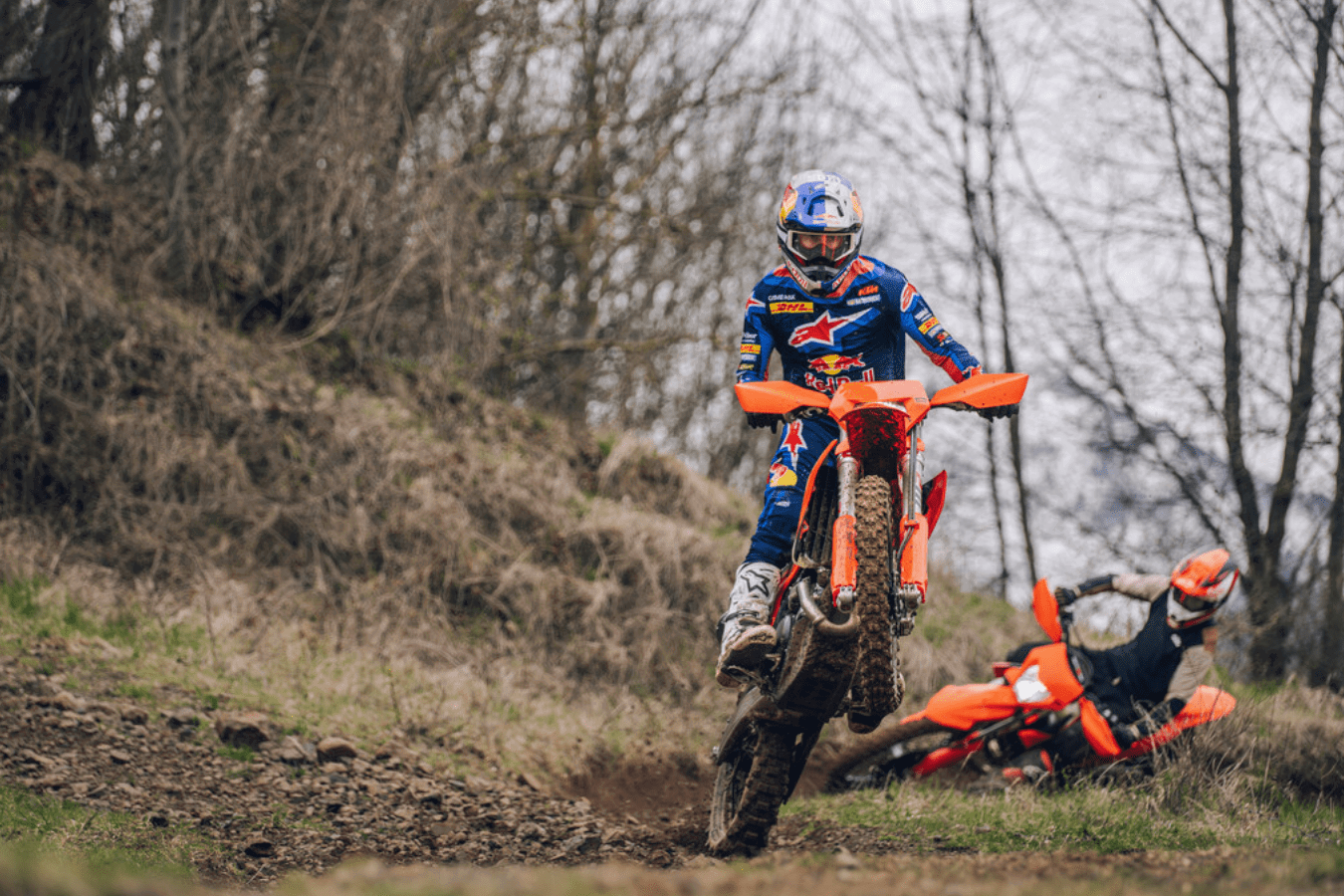 KTM's new enduro motorcycles in action.