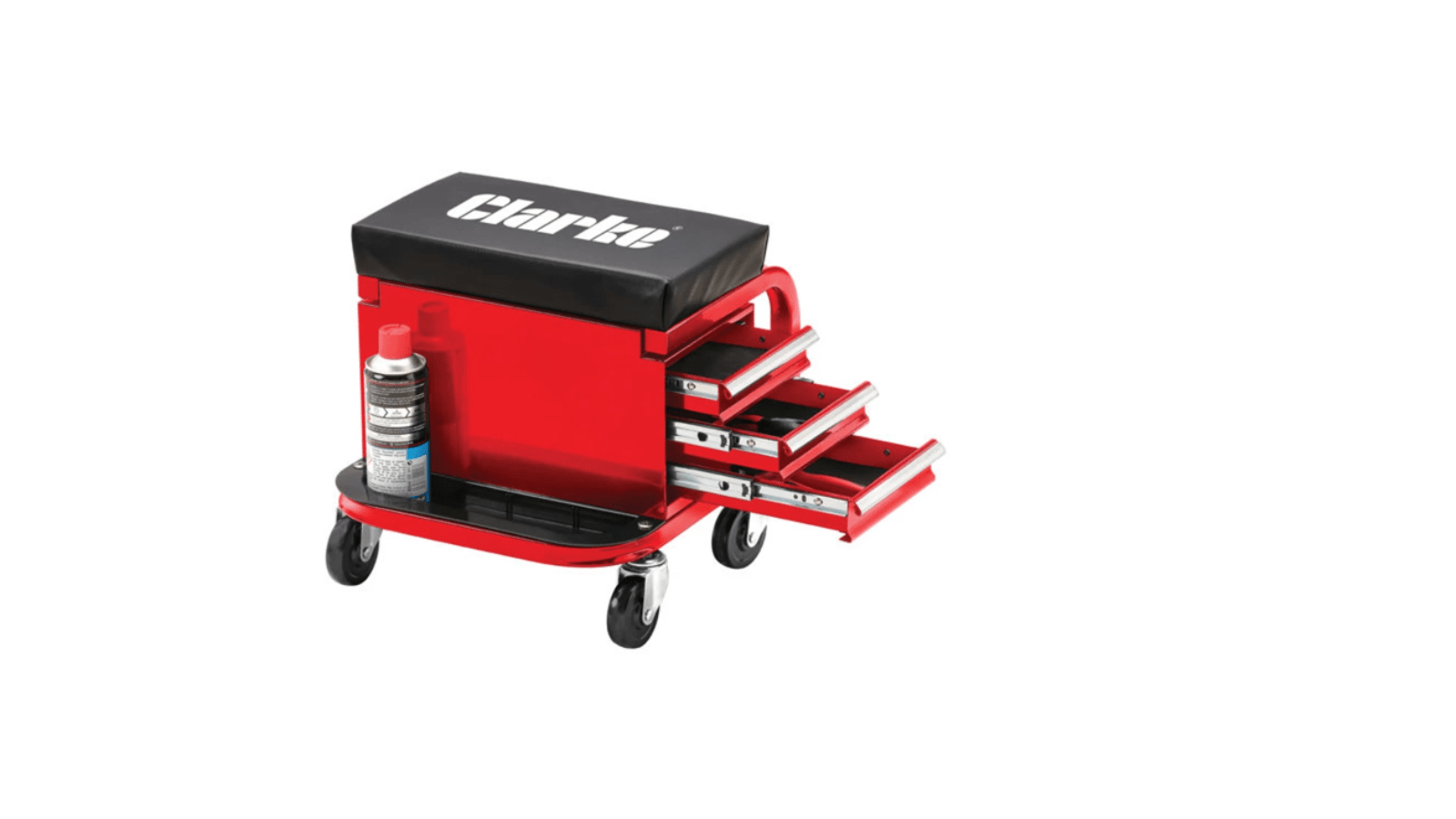 Clarke CMUS3 Mechanic’s Utility Seat With 3-Drawer Tool Box.