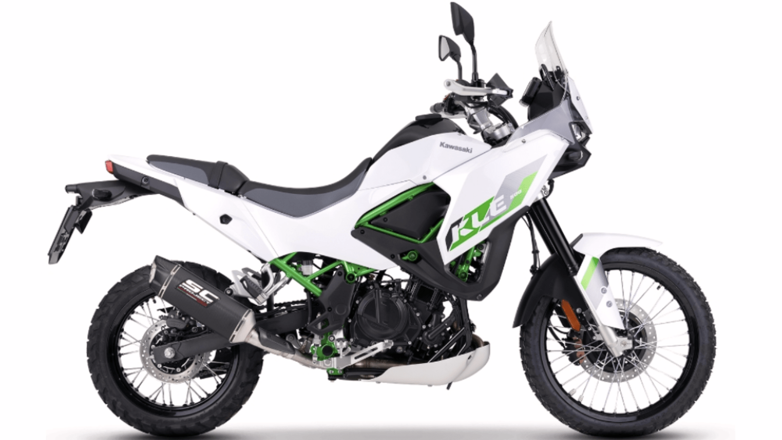 Kawasaki KLE500 with an SC-Project exhaust system. Credit: SC-Project.