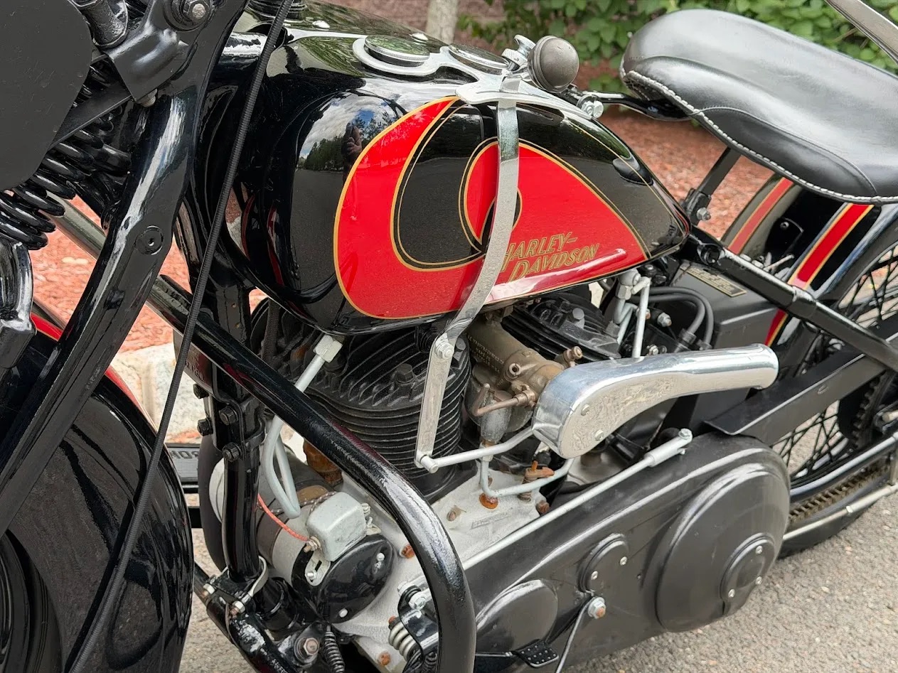 The engine of a Harley-Davidson