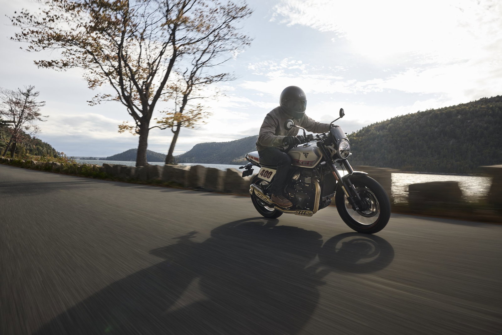 New Triumph Tracker 400 on the road.