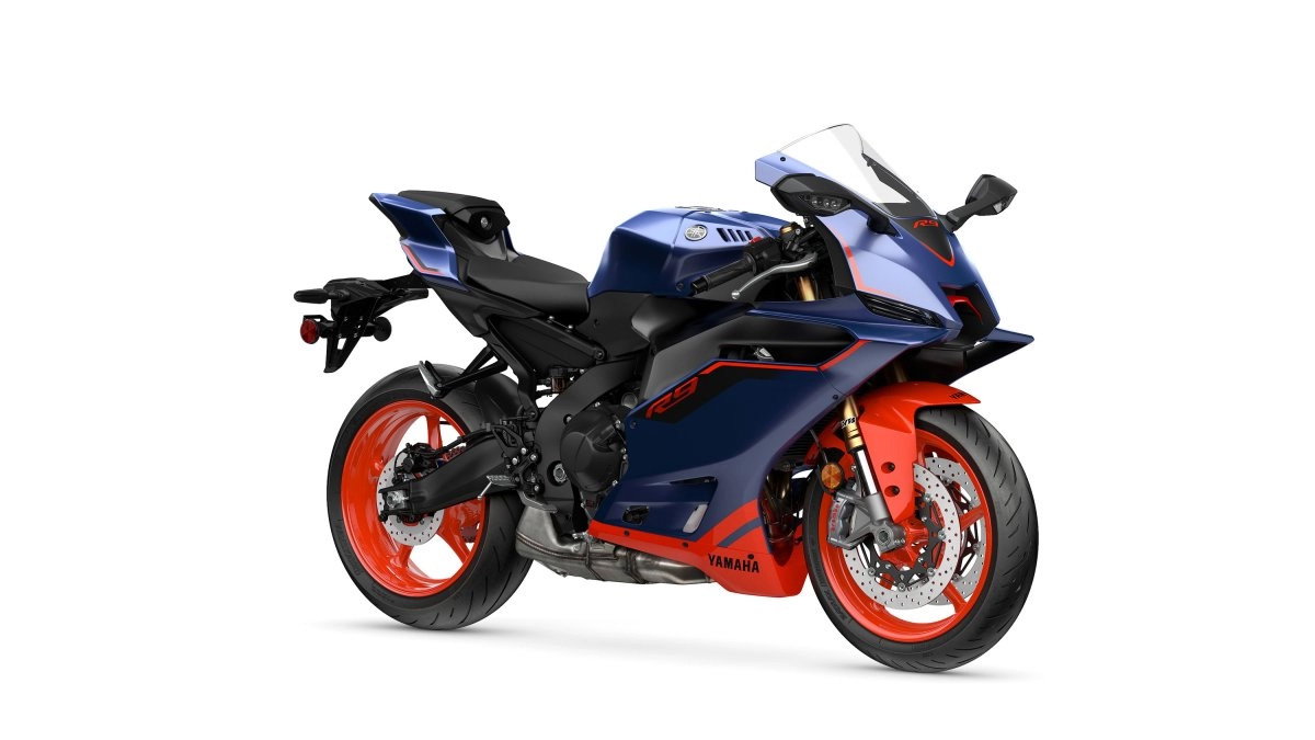 The Matte Phantom Blue and Fluorescent Red Yamaha R9