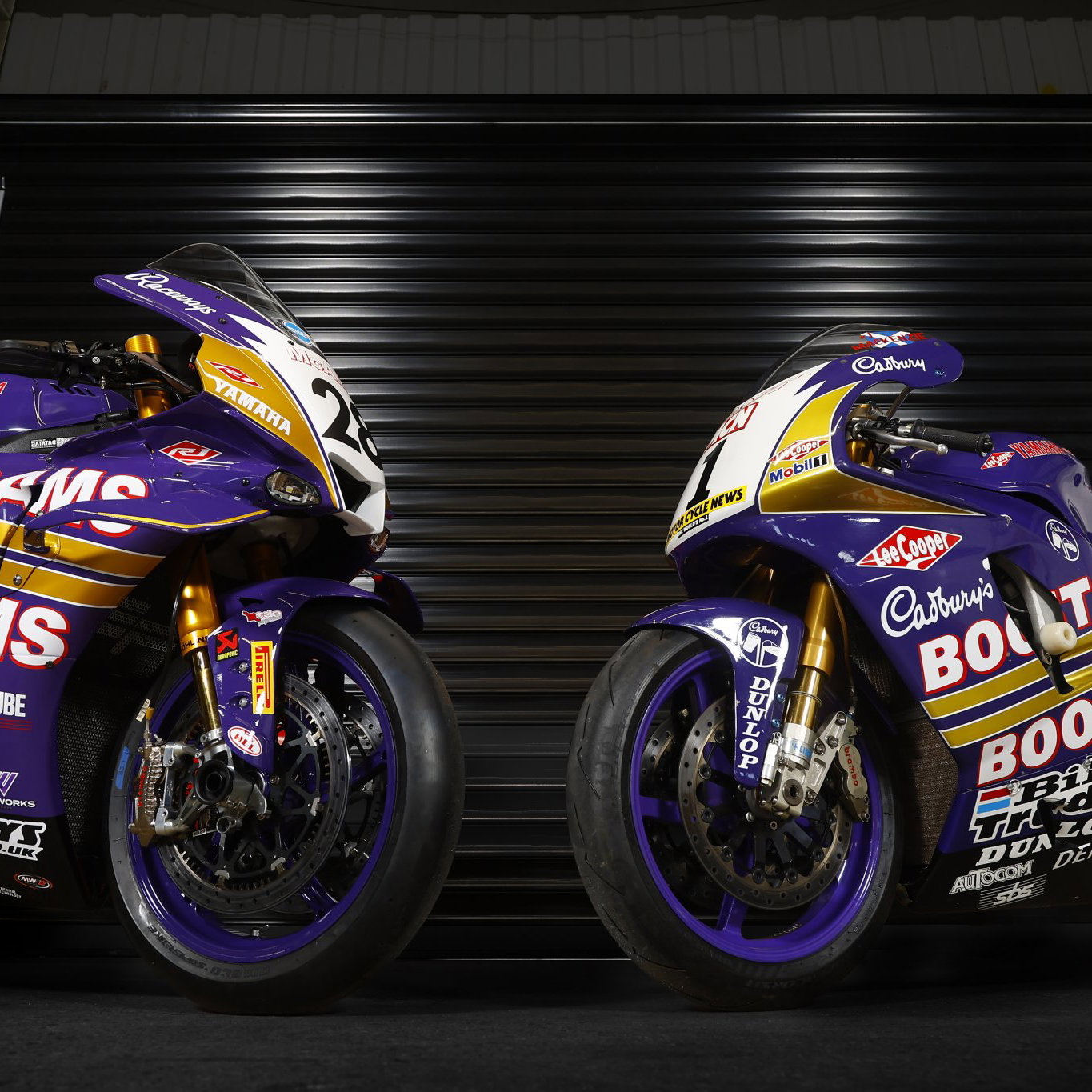 Yamaha Cadbury Boost BSB bikes.