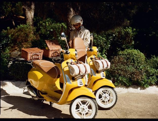 Limited-edition Vespa x Gigi scooters.