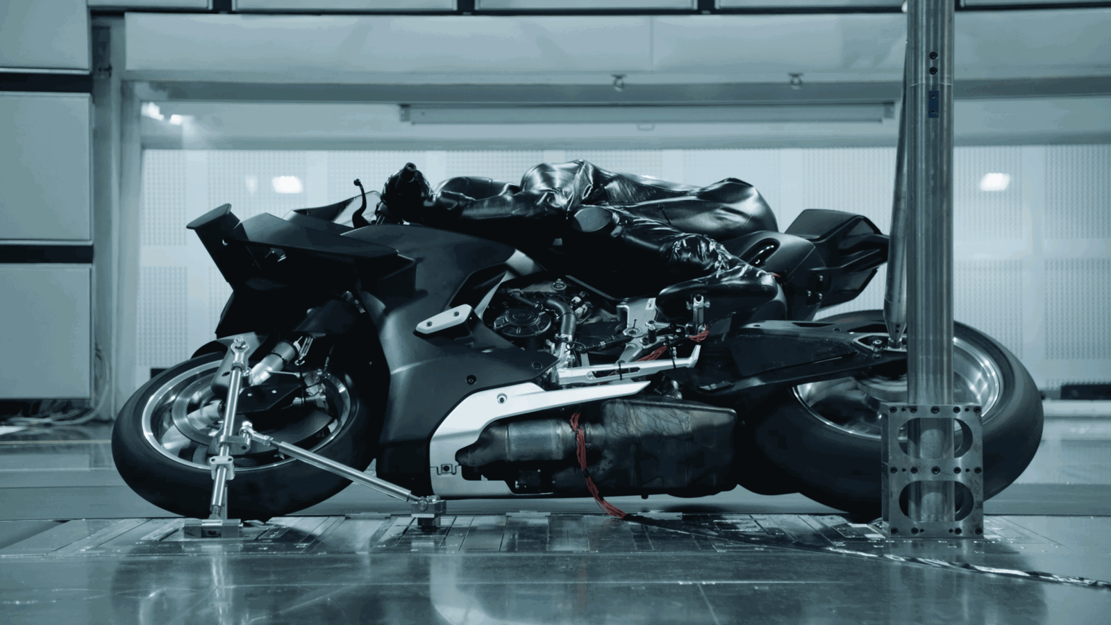 The CFMoto V4 SR-RR in the Pininfarina wind tunnel