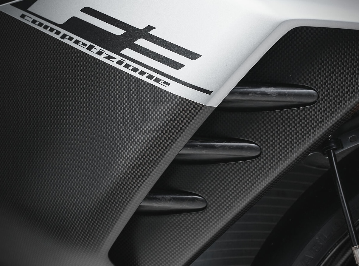 The fairing of an MV Agusta F3 Competizione