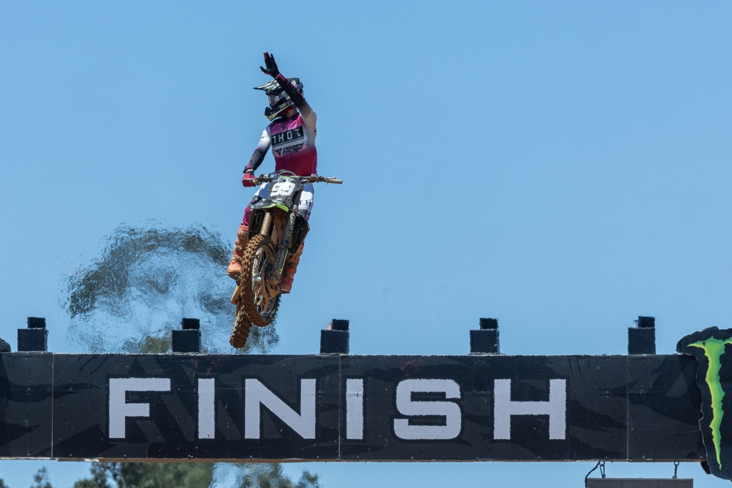 Guillem Farres performing a jump on his TF 250-X.