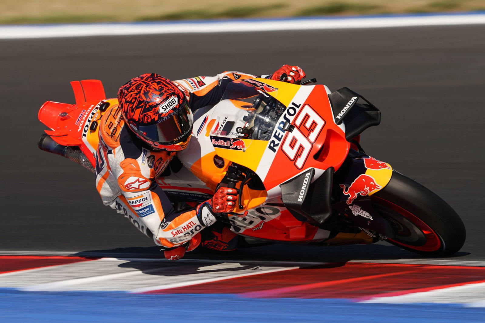 Marc Marquez riding a Honda MotoGP bike. Credit: Gold and Goose.