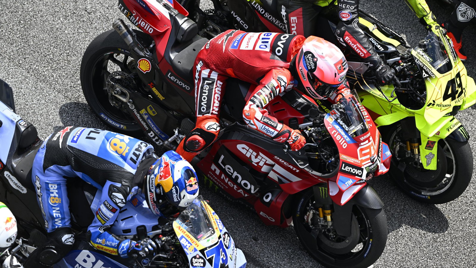 Marc Marquez performing a practice start. Credit: Gold and Goose.