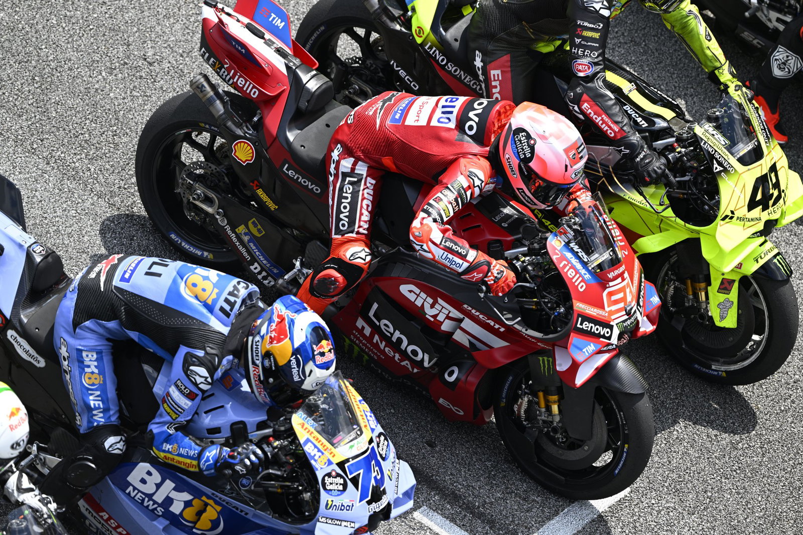 Marc Marquez performing a practice start. Credit: Gold and Goose.