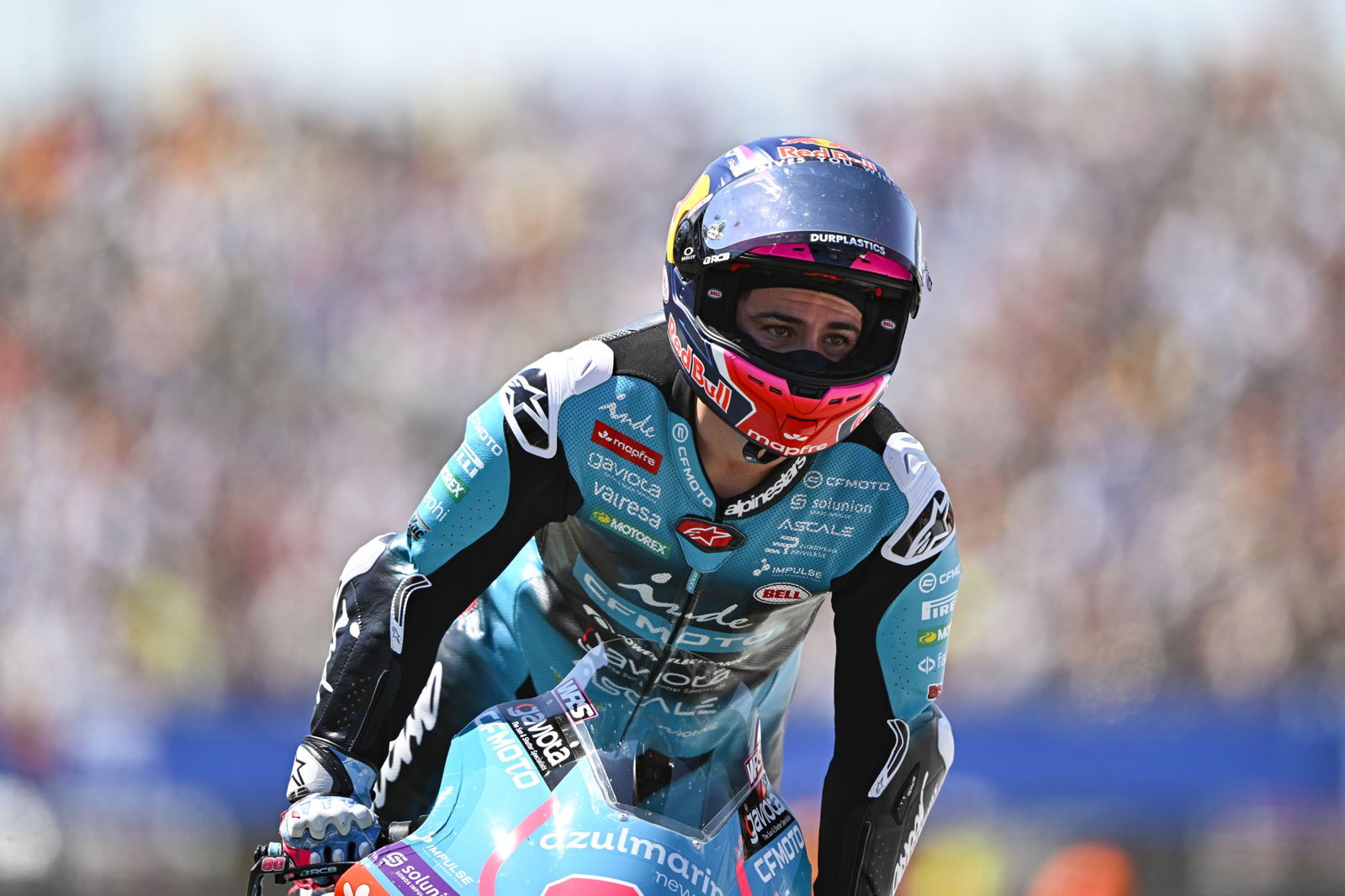 David Alonso after a Moto2 race. Credit: Gold and Goose.