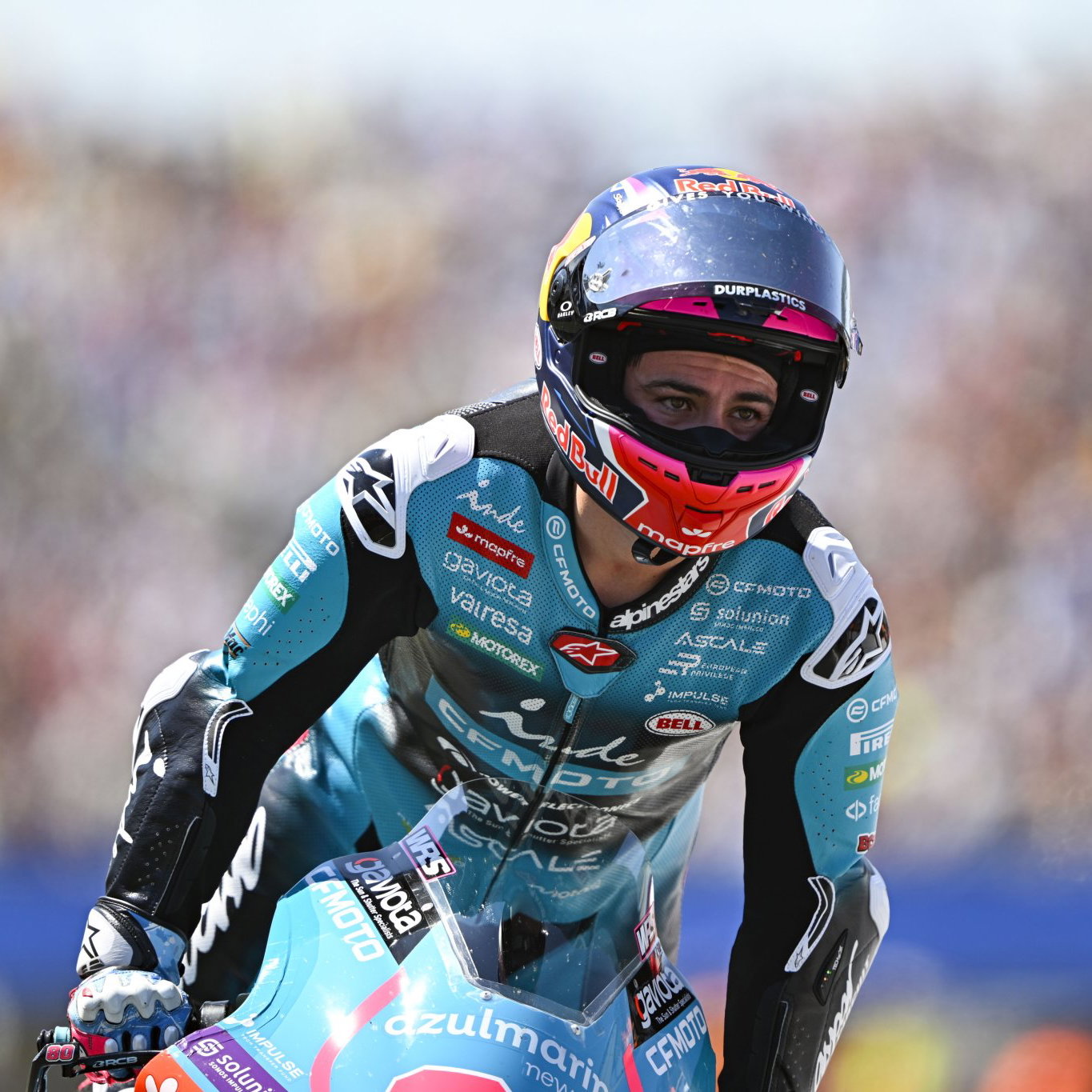 David Alonso after a Moto2 race. Credit: Gold and Goose.