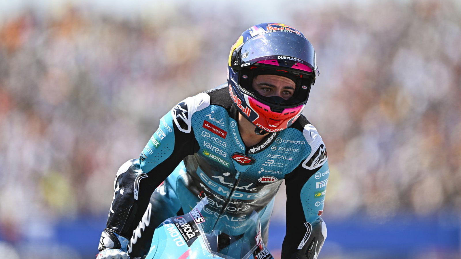 David Alonso after a Moto2 race. Credit: Gold and Goose.