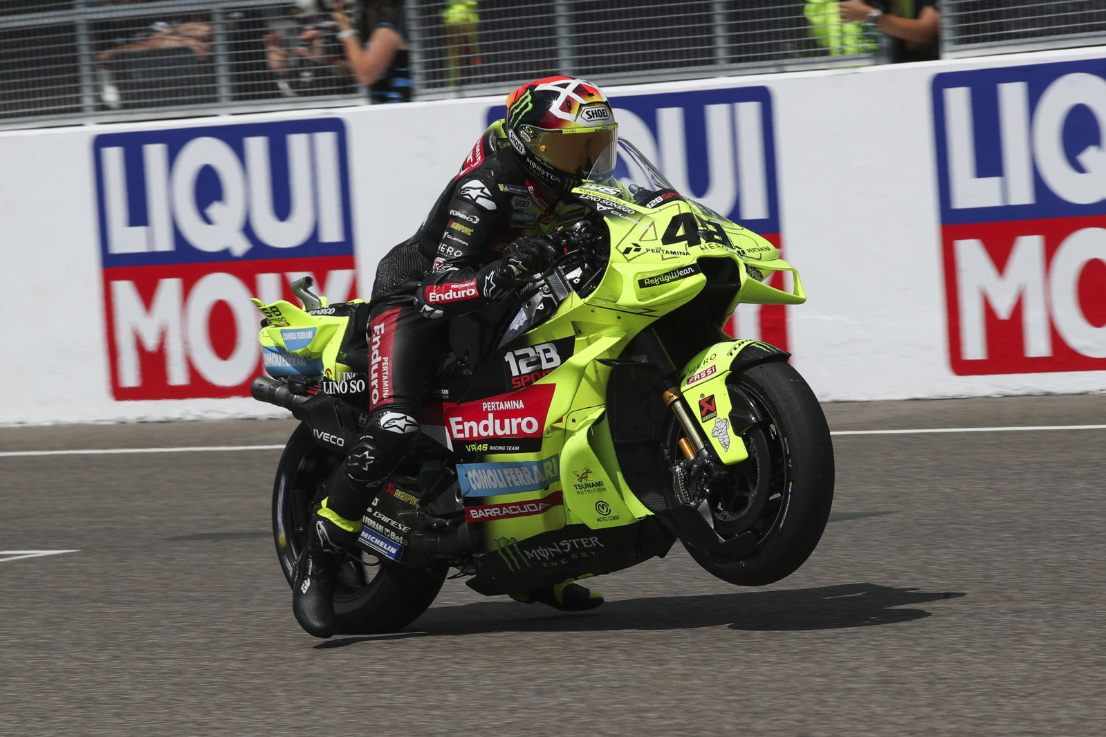 Fabio di Giannantonio pulling away at Sachsenring. Credit: Gold and Goose.