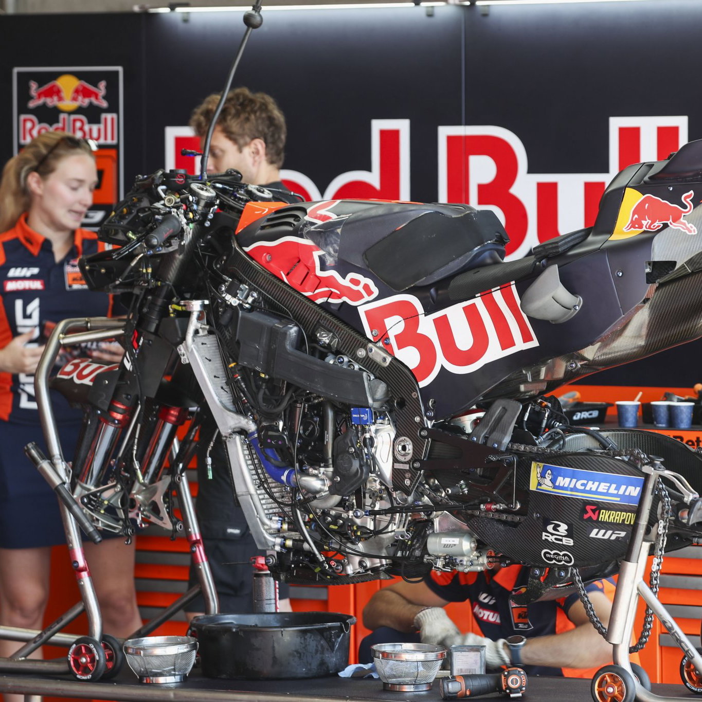 Dissembled KTM MotoGP bike. Credit: Gold and Goose.