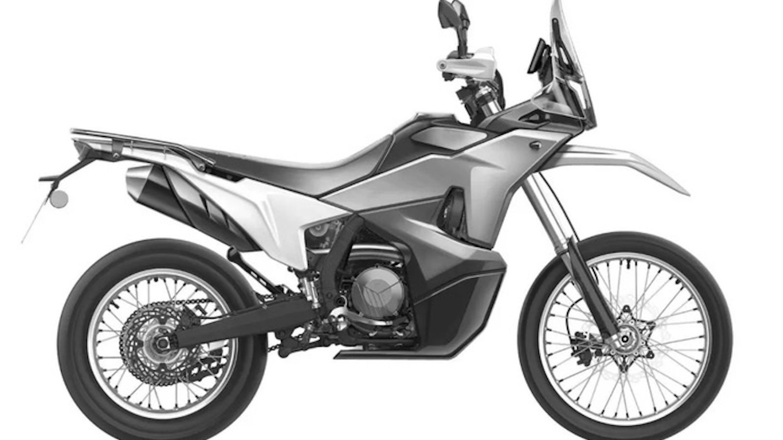 A patent image for a Kove 350 Rally motorcycle