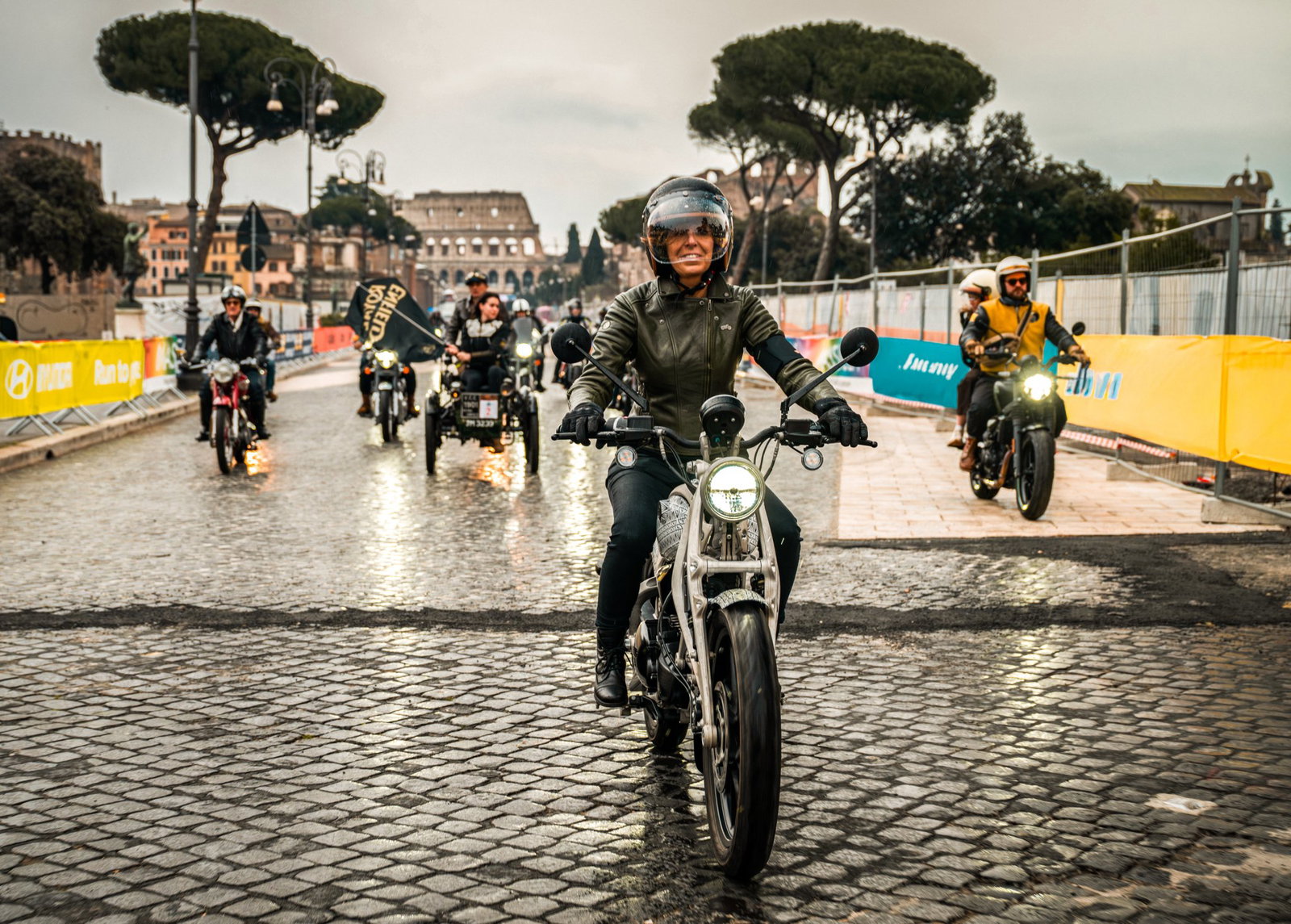 Royal Enfield Flying Flea C6 riding in Rome.