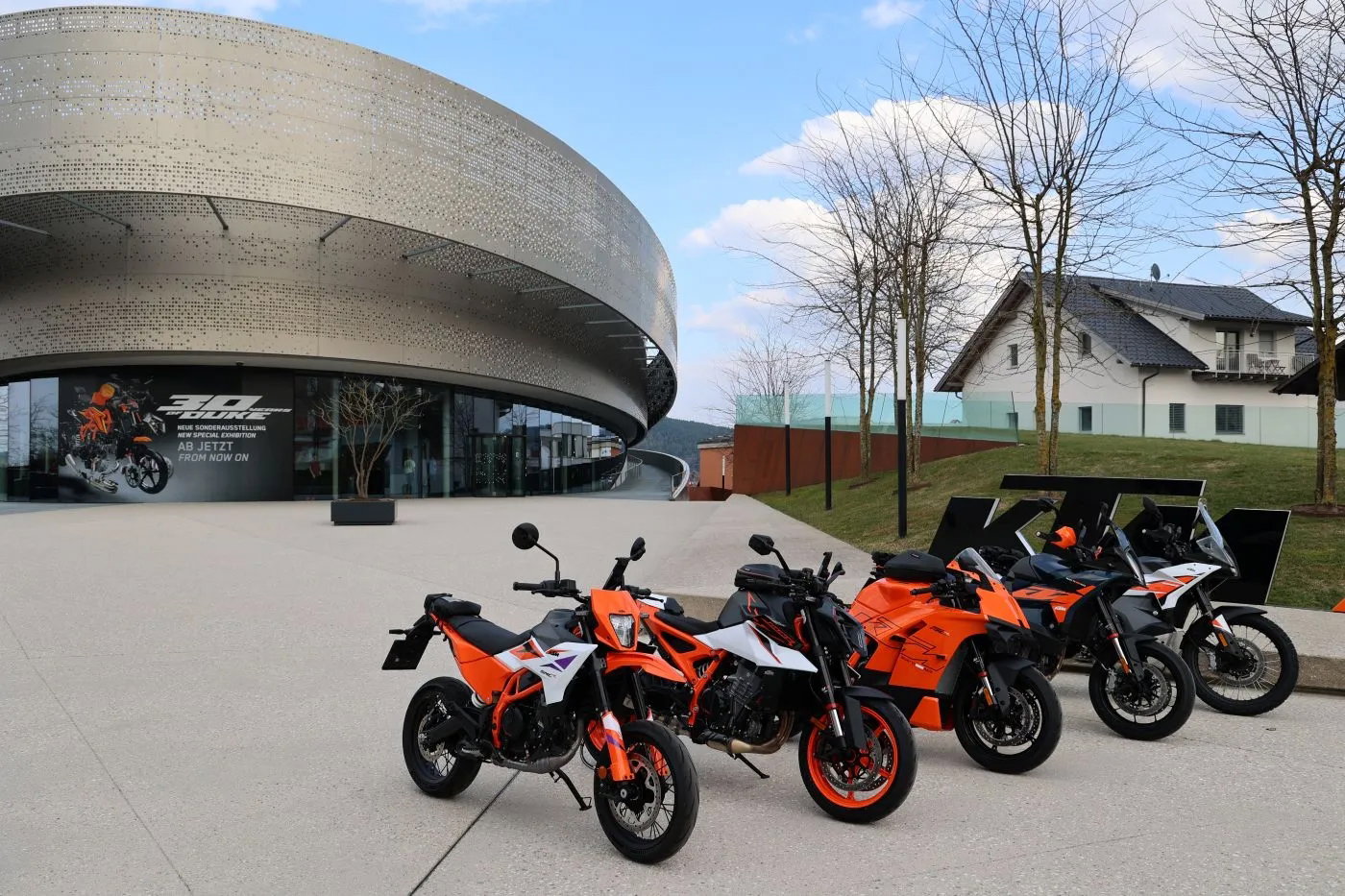 KTM Motohall with bike rental fleet.