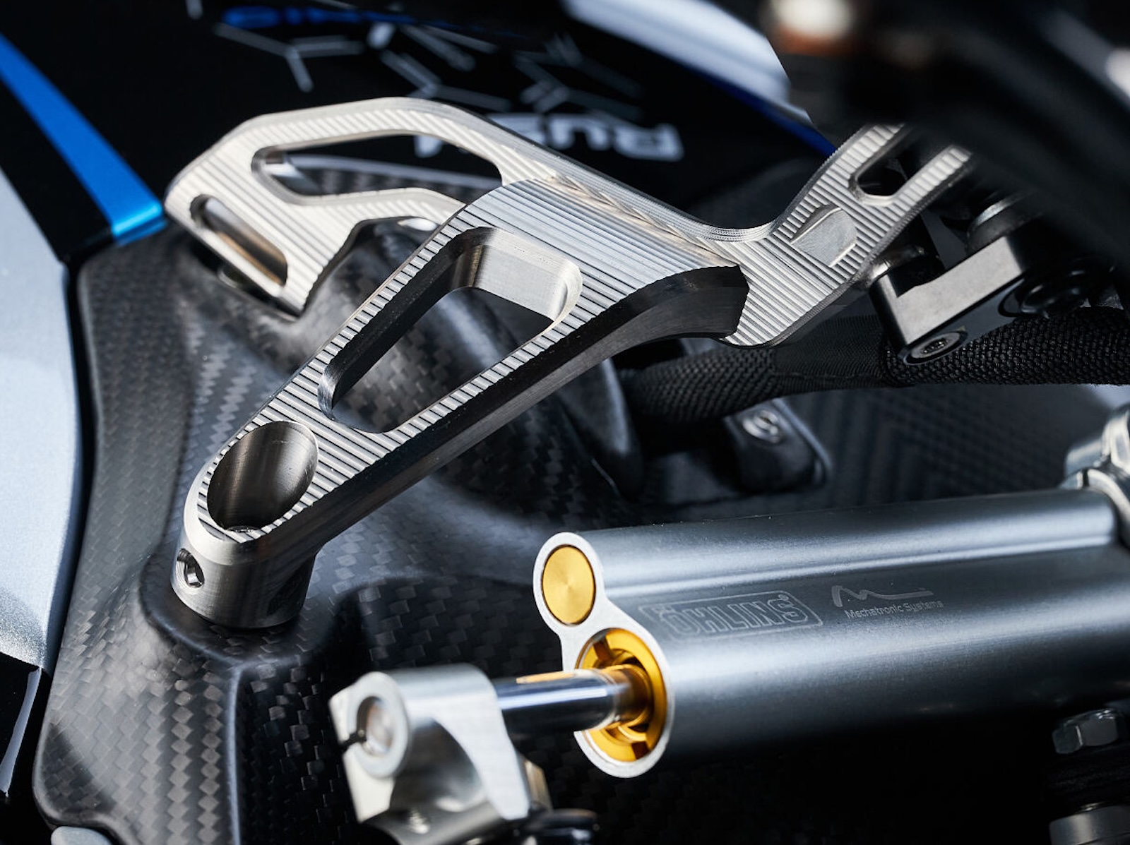 A TFT mounting bracket on an MV Agusta