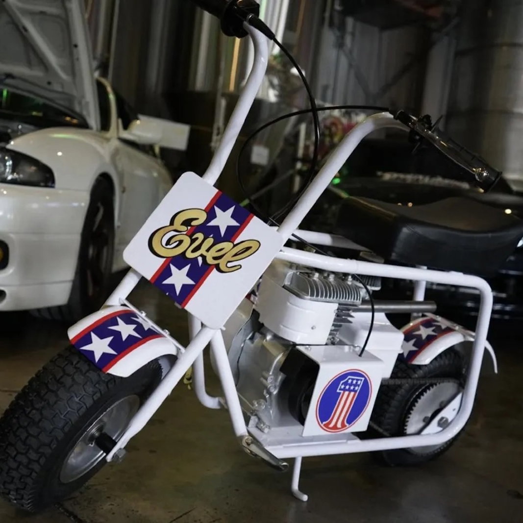 A Ruttman minibike with Knievel paint work