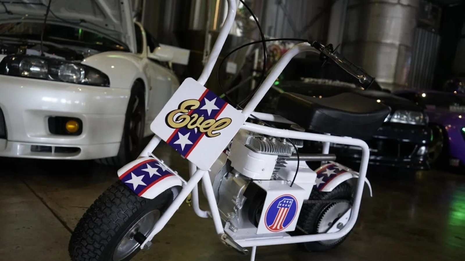 A Ruttman minibike with Knievel paint work