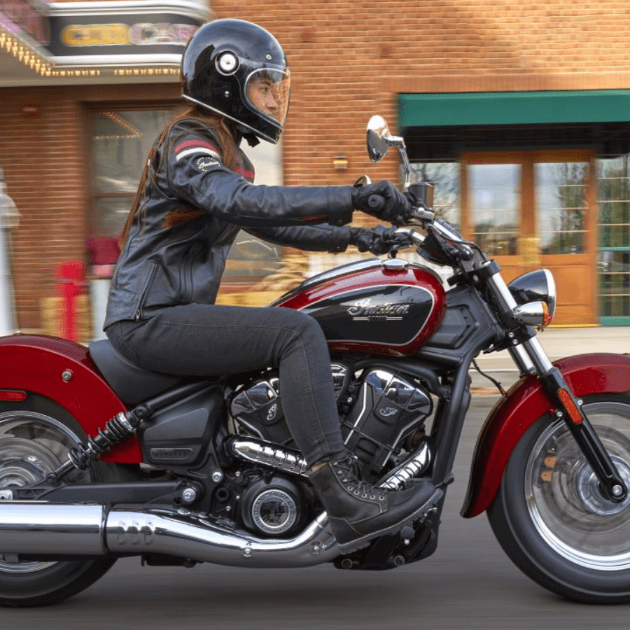 Indian Scout Classic riding.