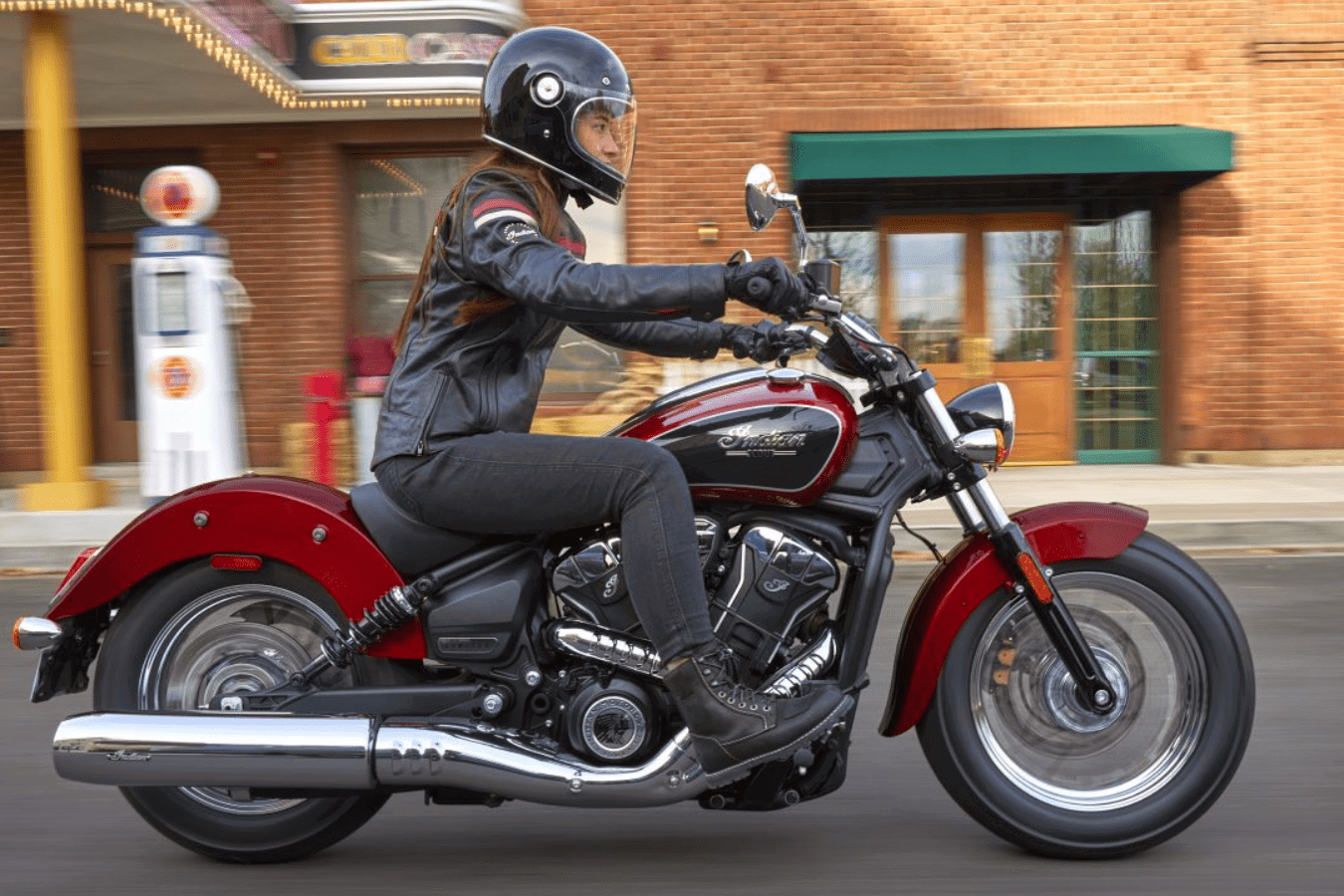Indian Scout Classic riding. 