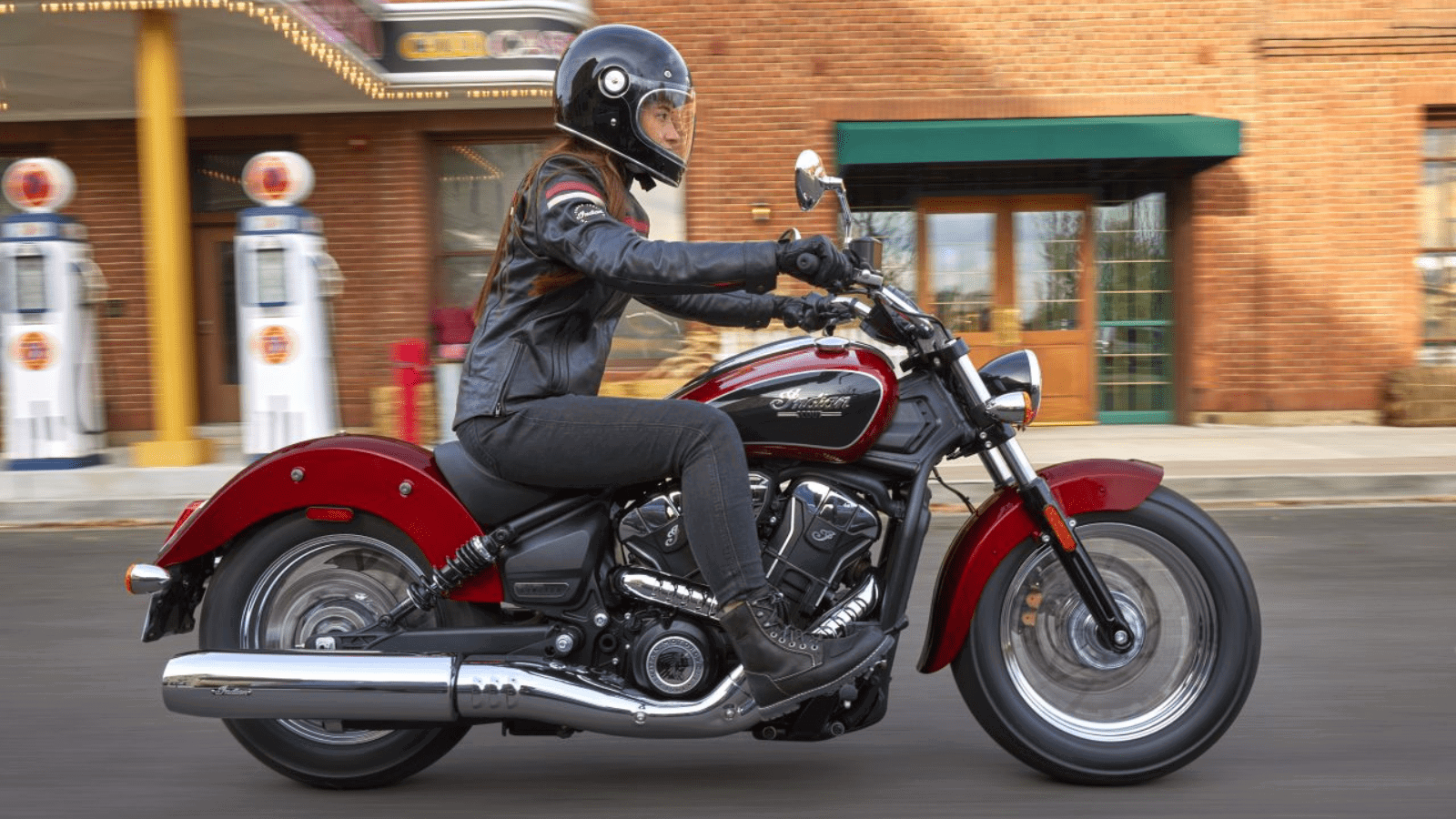 Indian Scout Classic riding.