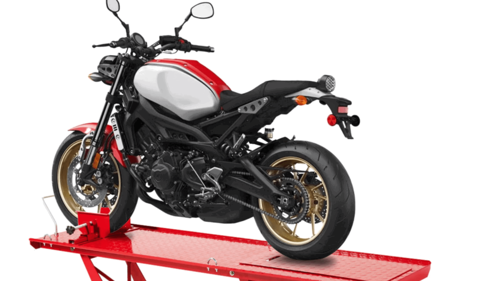 The Clarke CML7 360kg Motorcycle Lift in action.