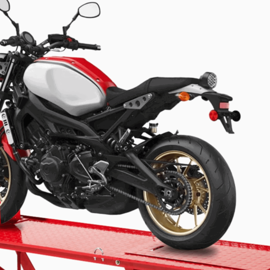 The Clarke CML7 360kg Motorcycle Lift in action.