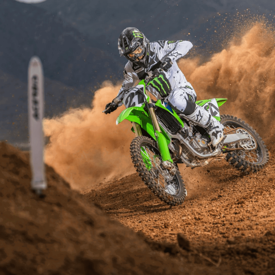 Kawasaki KX450 in action. Credit: Kawasaki UK.