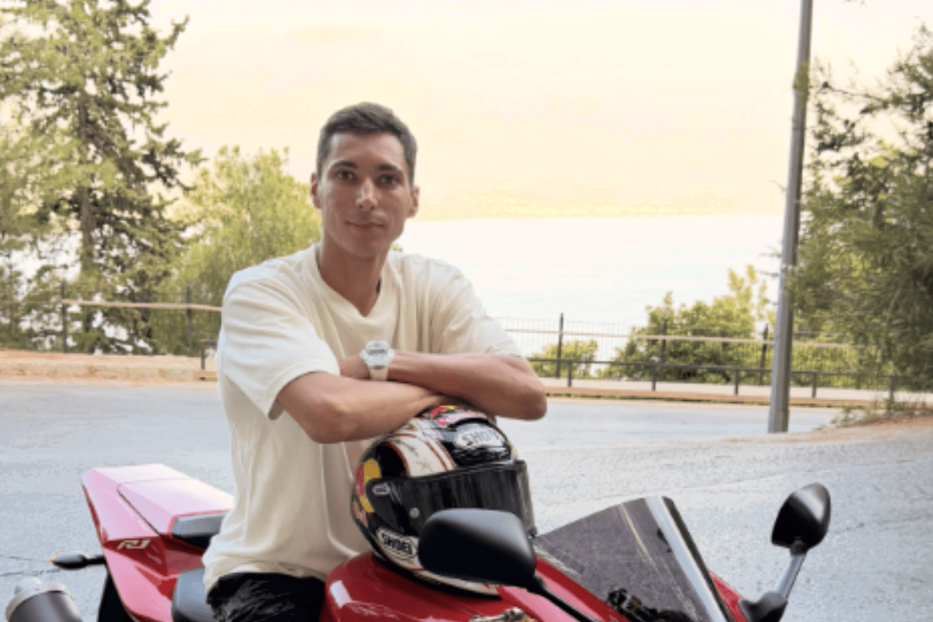 Toprak Razgatlioglu sitting on a Yamaha R1.