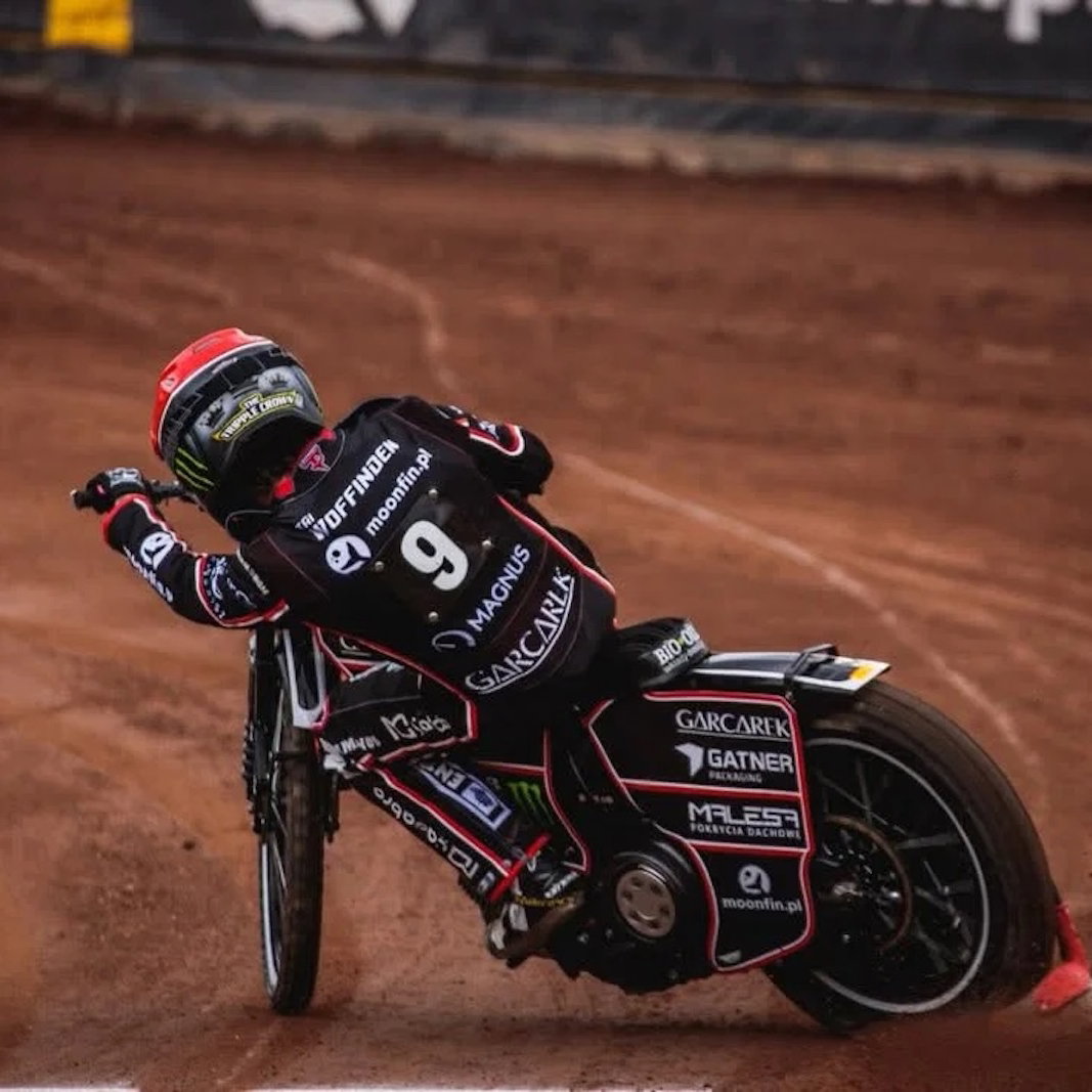 A speedway bike on track