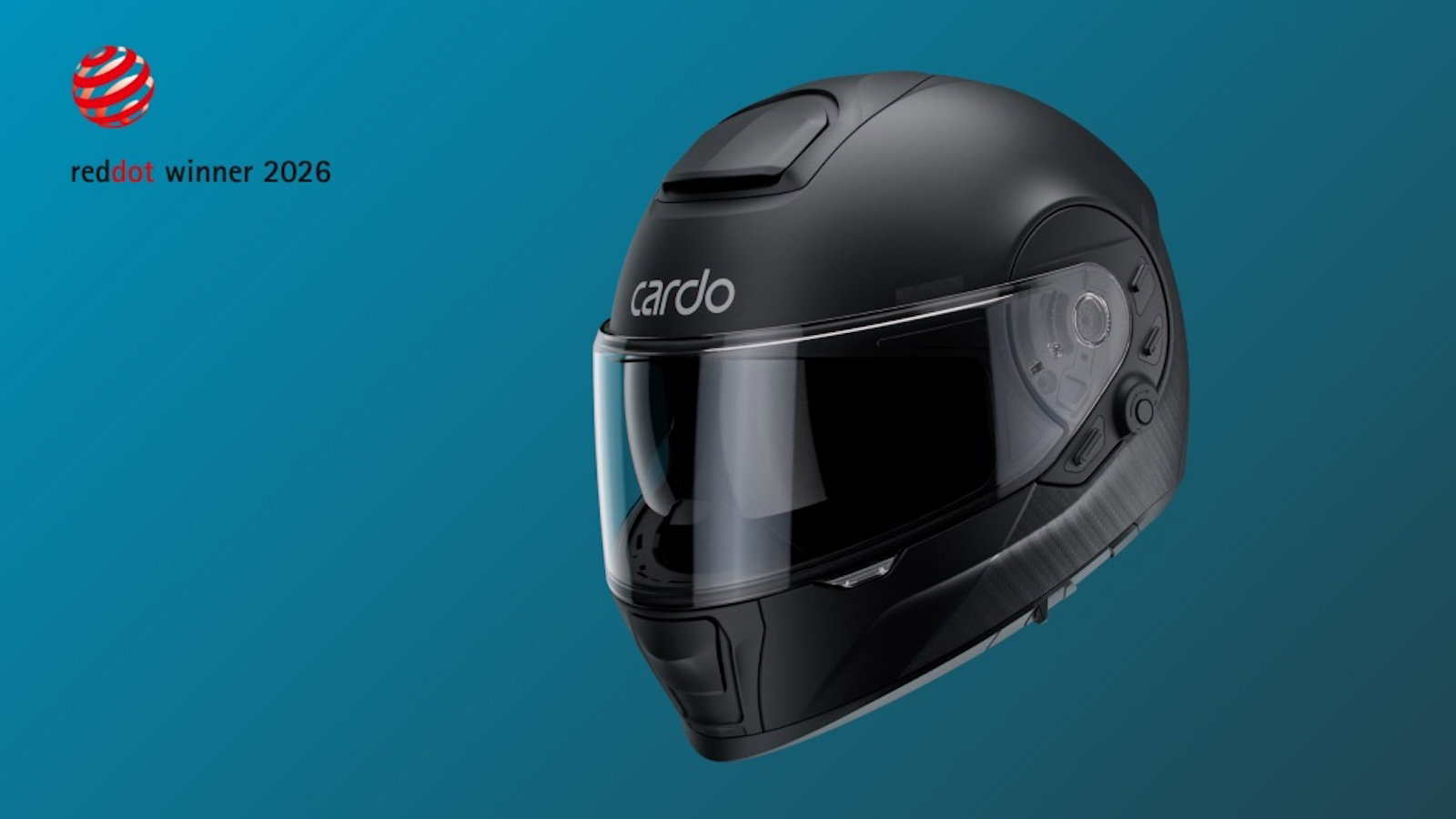 The Cardo Beyond GTS connected motorcycle helmet