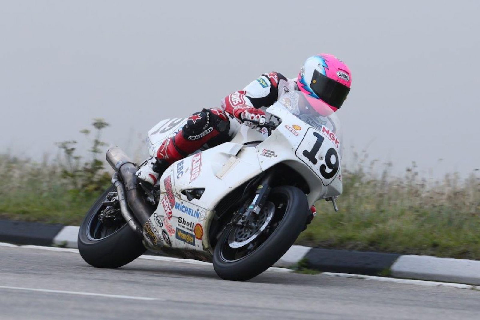 The Norton Rotary 'White Charger' racing at the Isle of Man TT