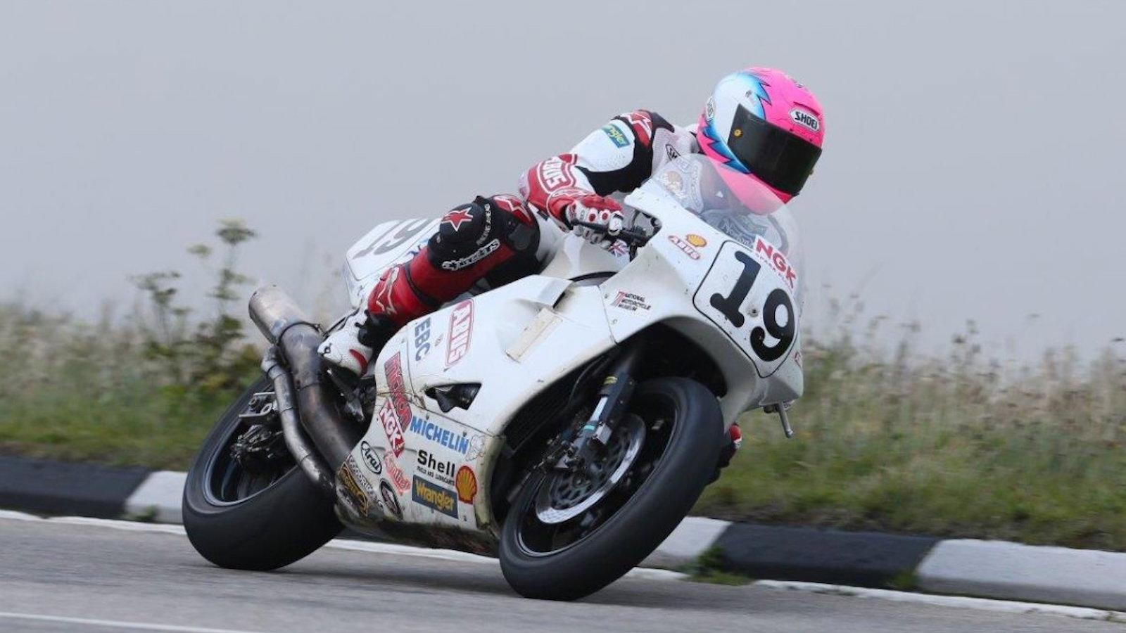 The Norton Rotary 'White Charger' racing at the Isle of Man TT
