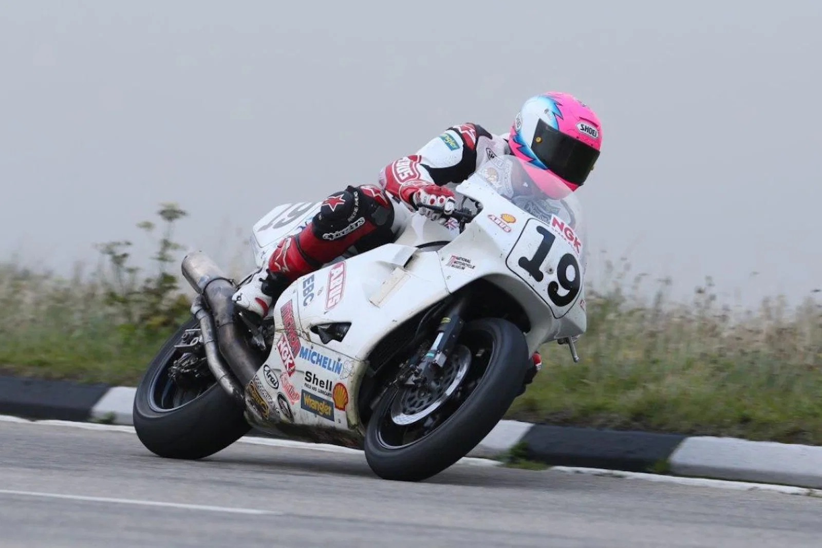 The Norton Rotary 'White Charger' racing at the Isle of Man TT