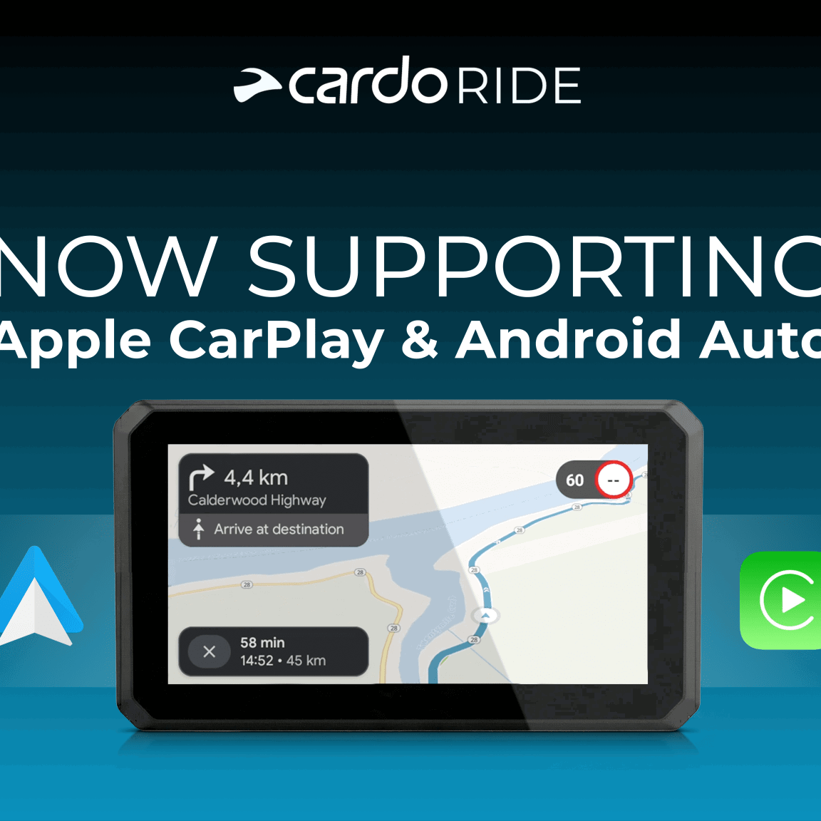 Cardo Ride supports Apple and Android.